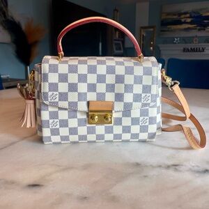 White Checkered Crossbody Bag vintage